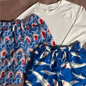 SALE!! Lot of Hanna Andersson Shark Swimwear! Rash Guard & Trunks